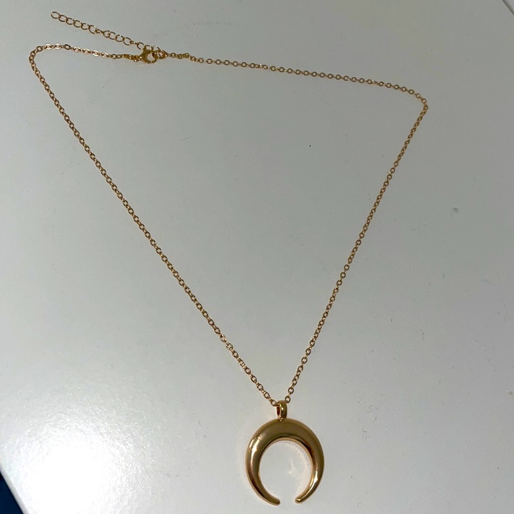 Gold moon necklace